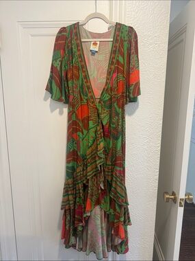 farm rio madrid wrap maxi dress Farm Rio Wrap Maxi Dress